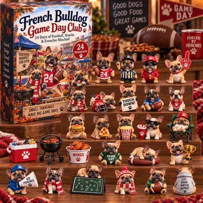 2026 French Bulldog Game Day Club Advent Calendar 🐶🏈 – 24 Days of Sports-Themed Surprises