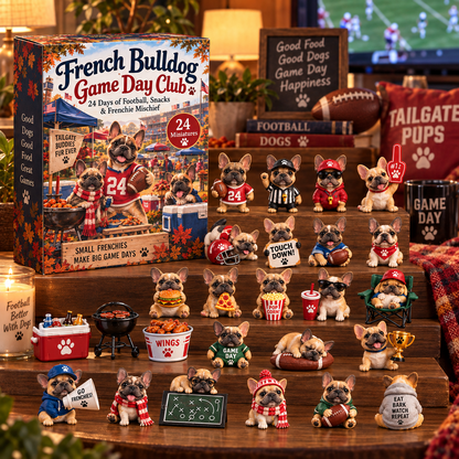 2026 French Bulldog Game Day Club Advent Calendar 🐶🏈 – 24 Days of Sports-Themed Surprises