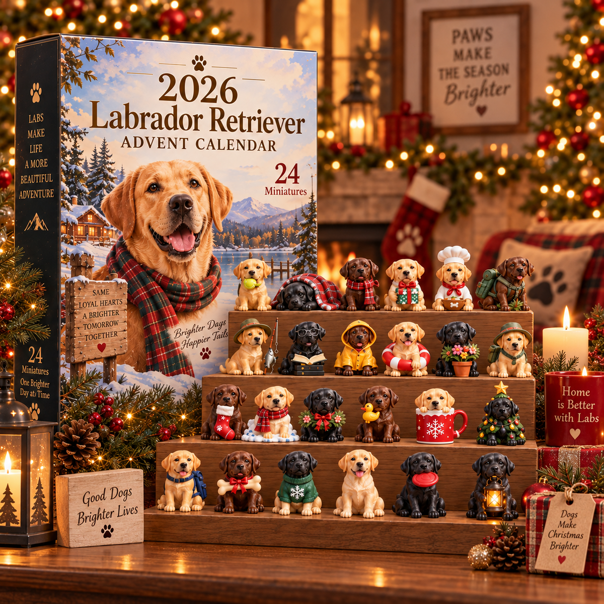 Complete Labrador Retriever Christmas miniature world