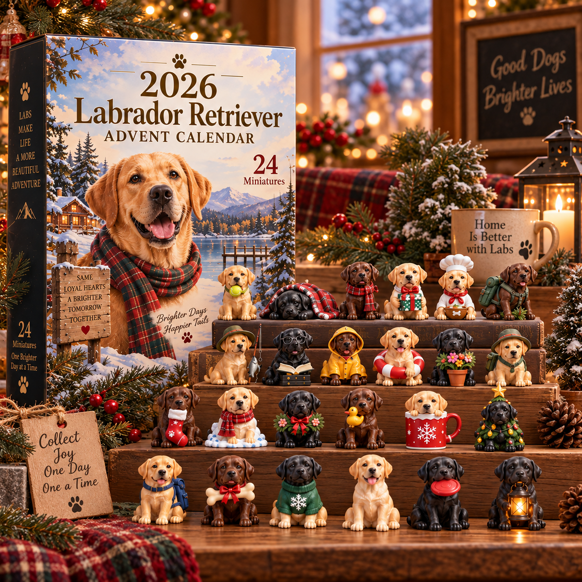 Labrador Retriever Advent Calendar Christmas gift display