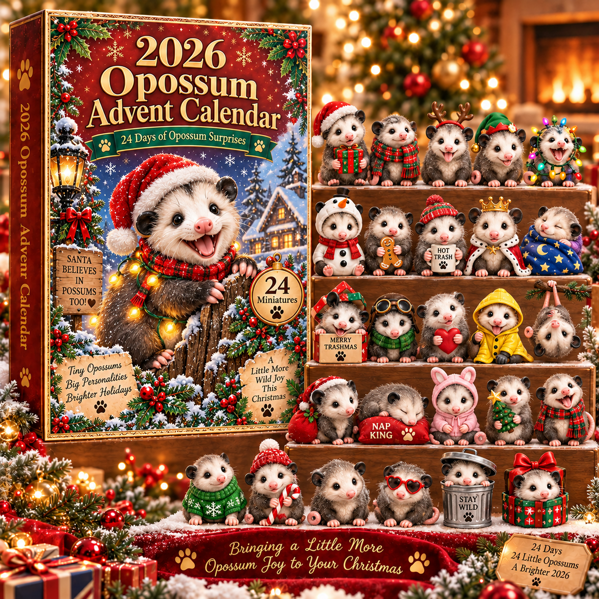 2026 Opossum Advent Calendar 🐾 – 24 Days of Adorable Opossum Collectibles