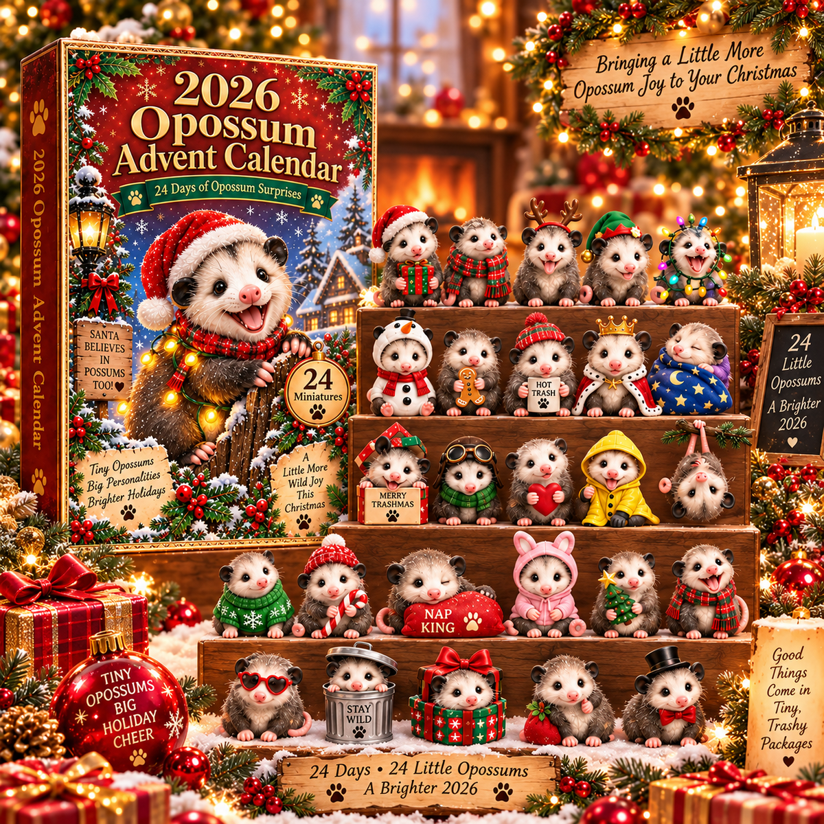 2026 Opossum Advent Calendar 🐾 – 24 Days of Adorable Opossum Collectibles