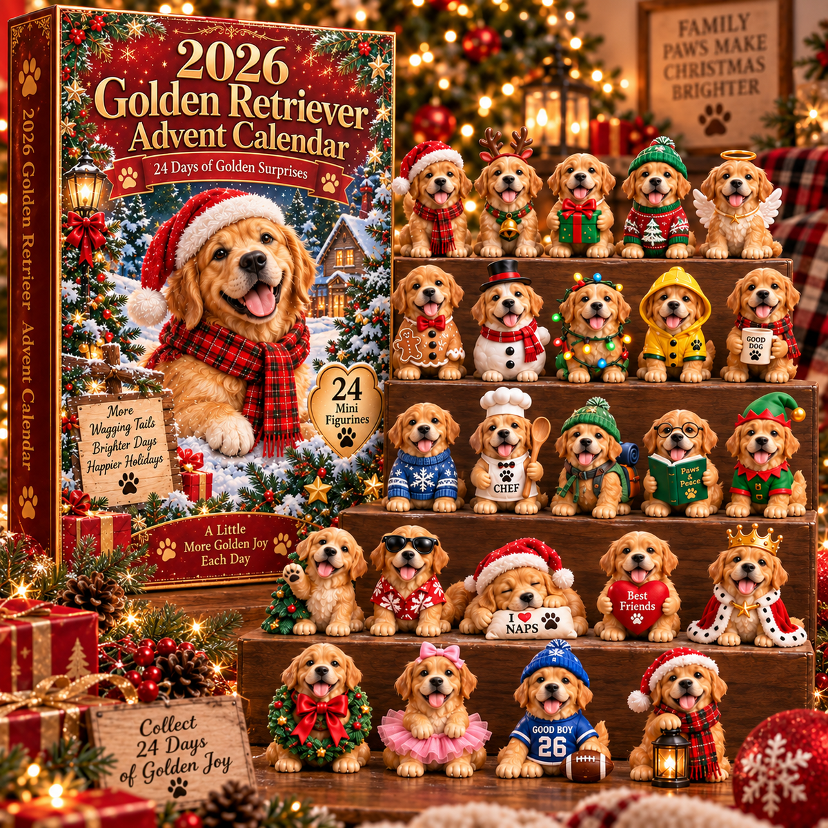 2026 Golden Retriever Advent Calendar 🐾 – 24 Days of Adorable Golden Collectibles