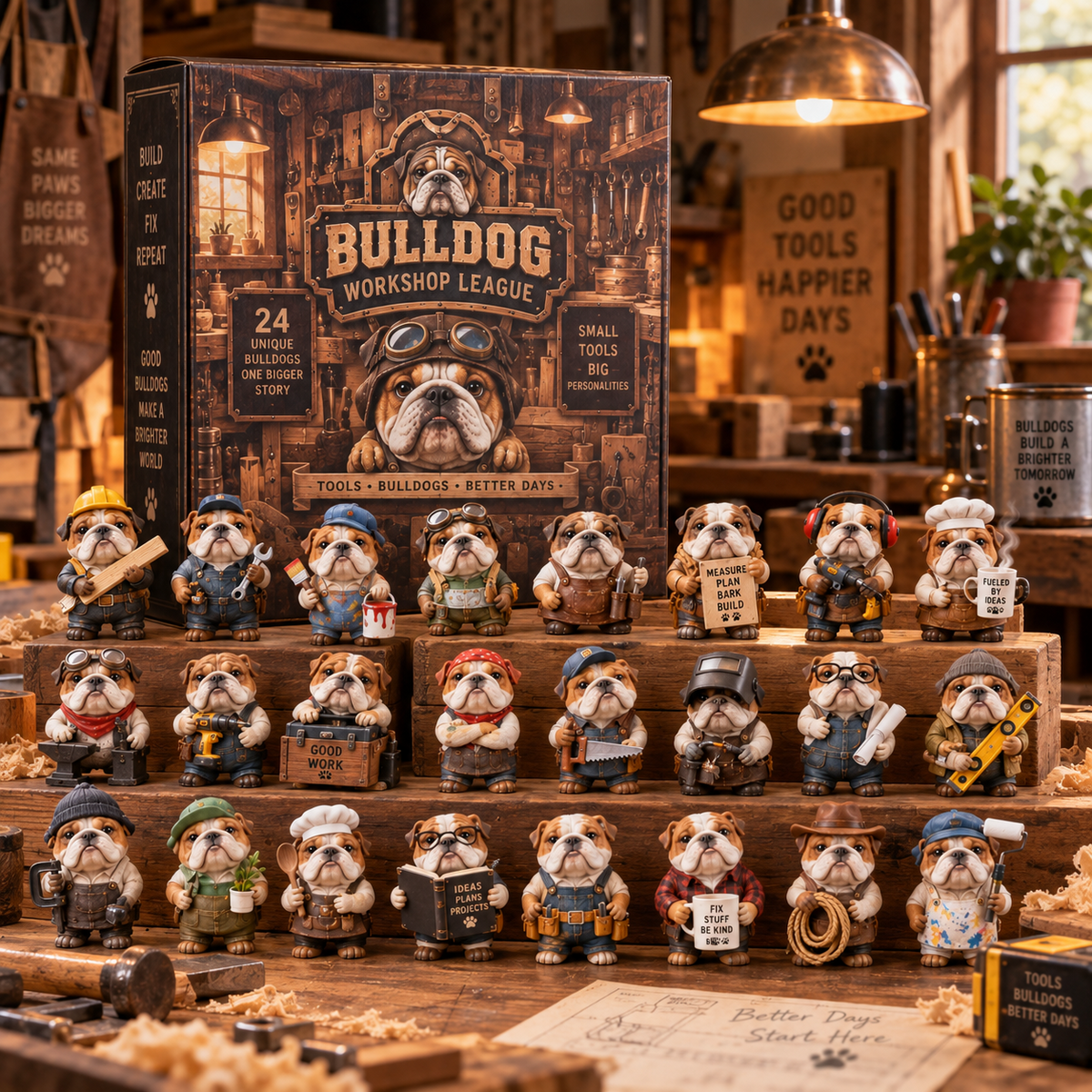 Bulldog Workshop League Advent Calendar gift display
