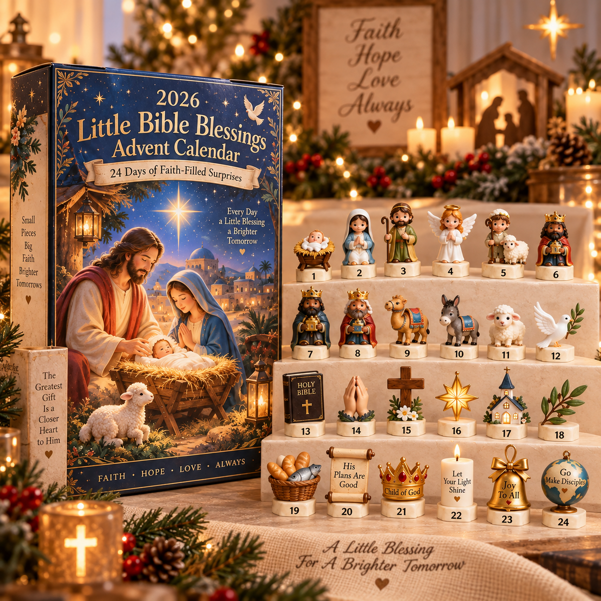 2026 Little Bible Blessings Advent Calendar ✝️ – 24 Days of Faith-Filled Surprises
