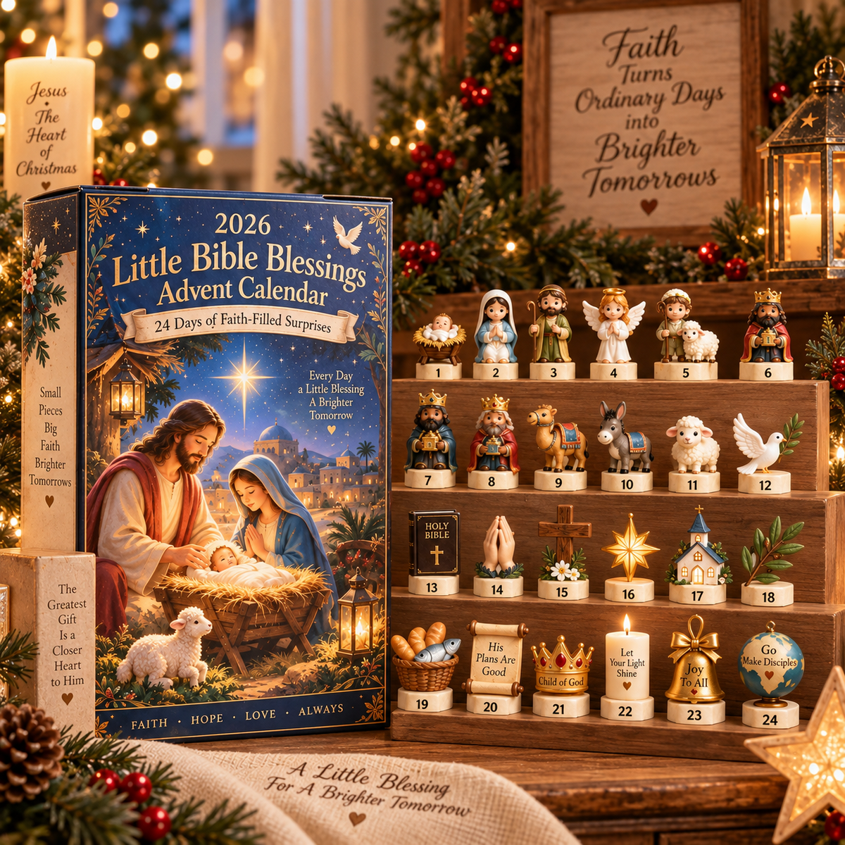Little Bible Blessings Advent Calendar complete Christmas faith collection