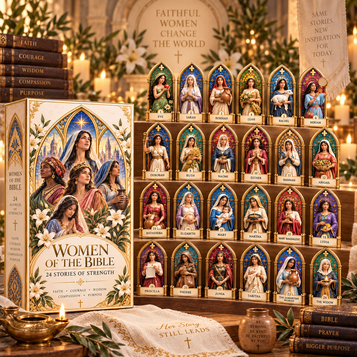 Women of the Bible collection with individual Biblical women and symbolic details