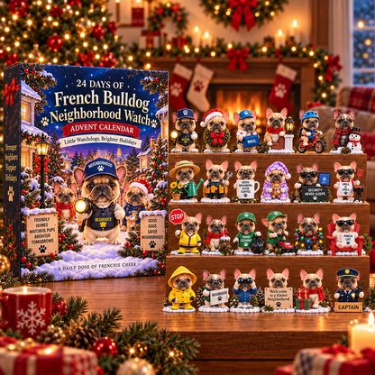 2026 French Bulldog Neighborhood Watch Advent Calendar 🐶🔎 – 24 Days of Neighborhood Surprises