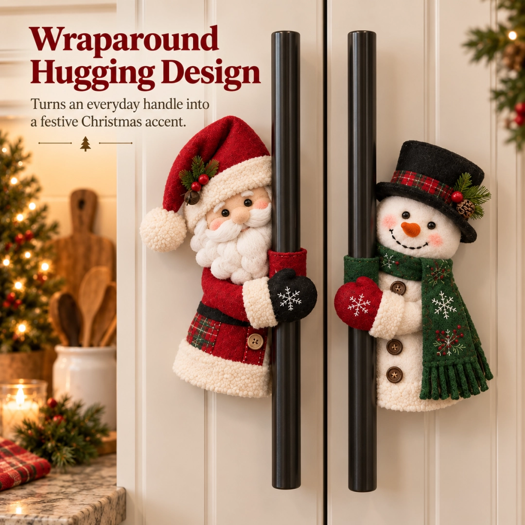 Wraparound Santa Snowman handle hugging design