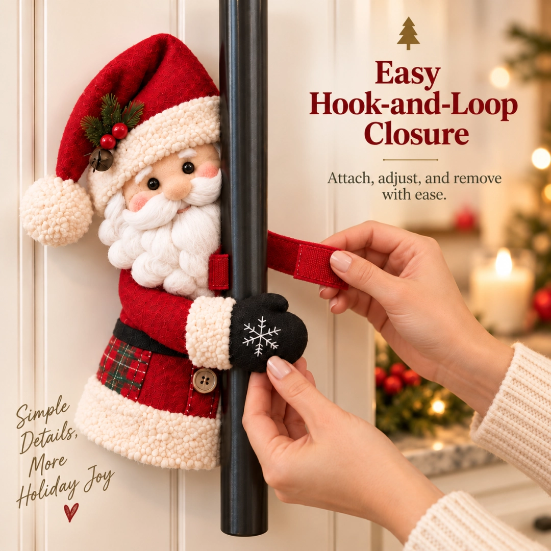 Easy hook and loop closure Santa Handle Hugger