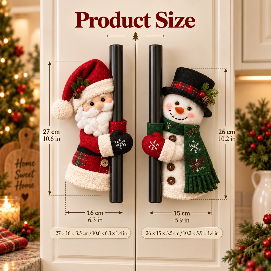 Santa and Snowman Handle Hugger product dimensions