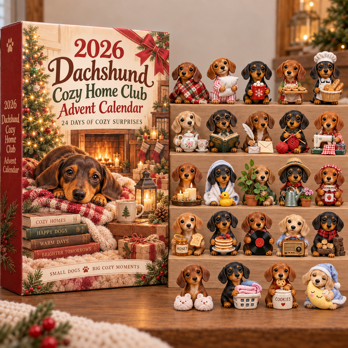 2026 Dachshund Cozy Home Club Advent Calendar 🏡🐾 – 24 Days of Cozy Surprises