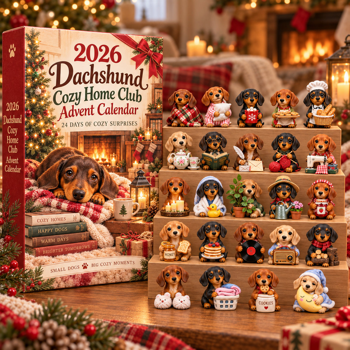 2026 Dachshund Cozy Home Club Advent Calendar 🏡🐾 – 24 Days of Cozy Surprises
