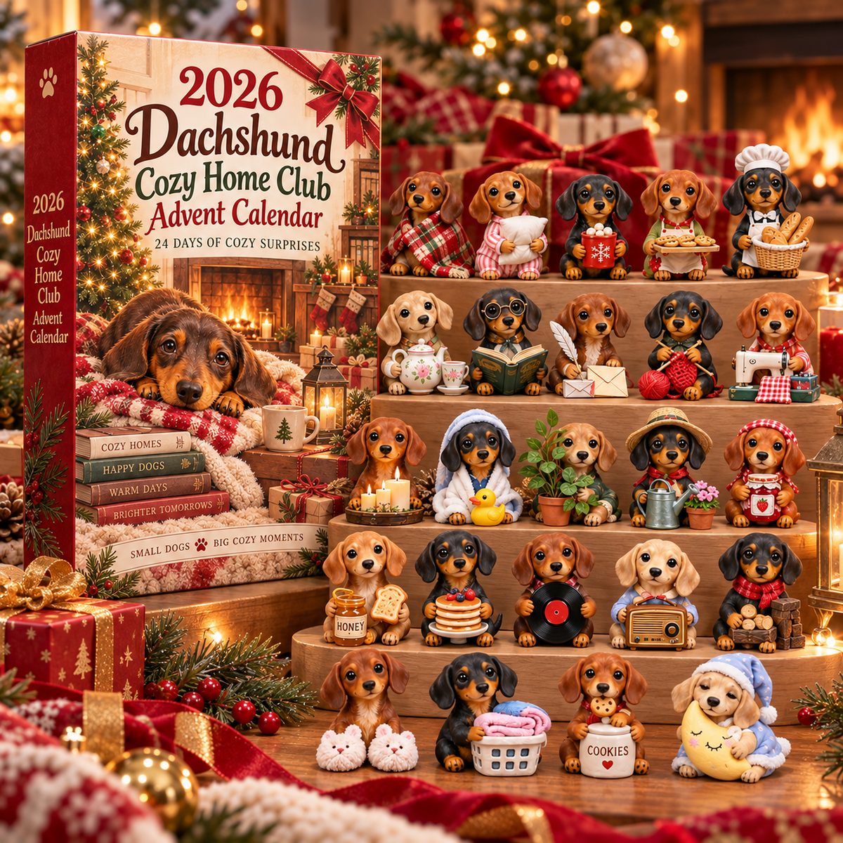2026 Dachshund Cozy Home Club Advent Calendar 🏡🐾 – 24 Days of Cozy Surprises