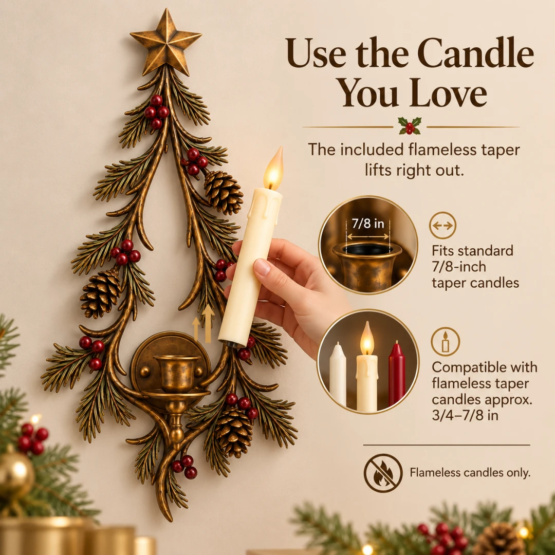 Old-World Christmas Tree Candle Sconce