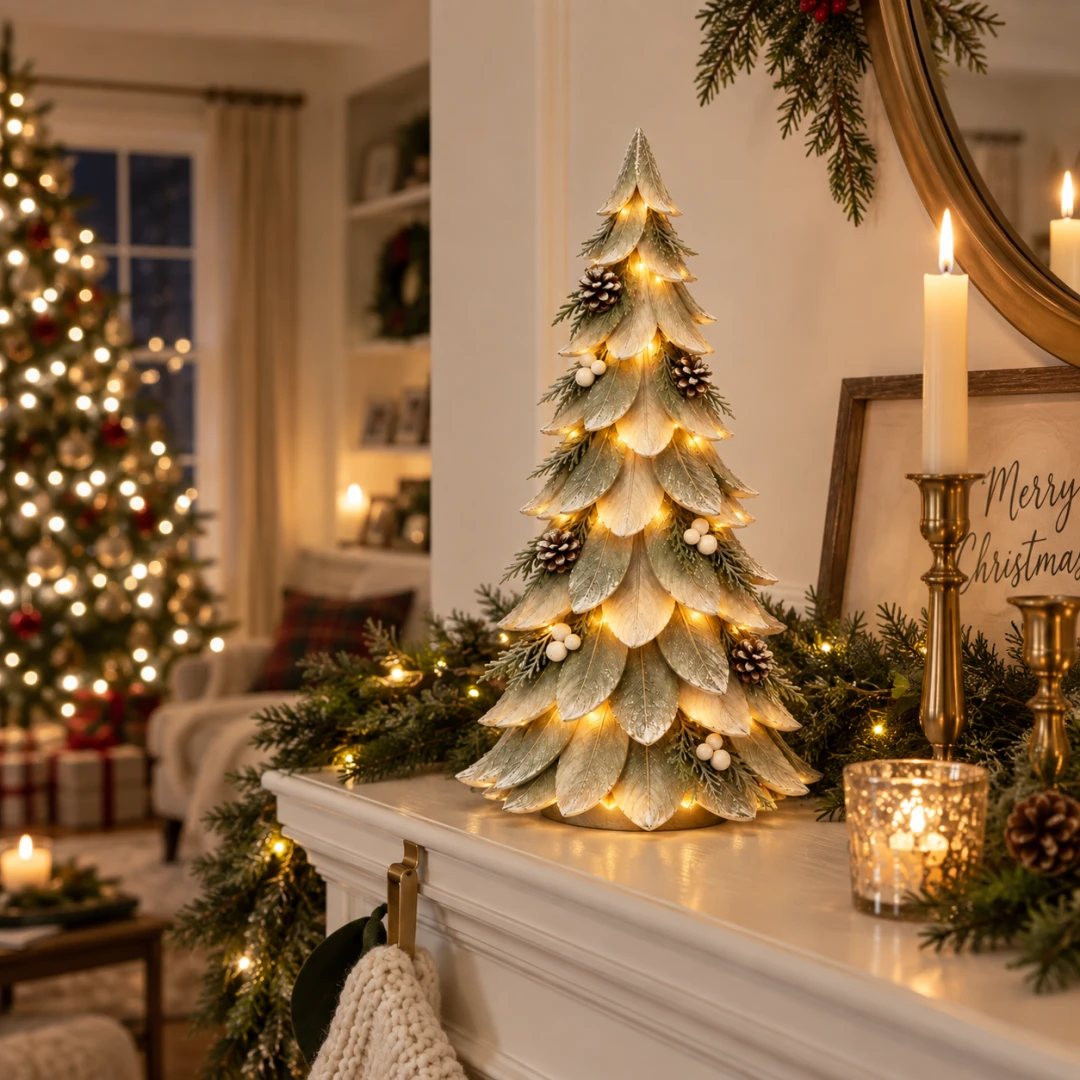 Winterleaf Glow Christmas Tree 🎄✨ – Lighted Winter Holiday Decor