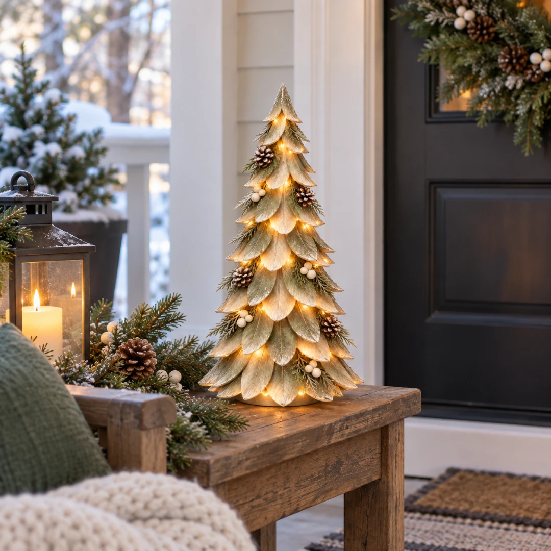 Winterleaf Glow Christmas Tree 🎄✨ – Lighted Winter Holiday Decor