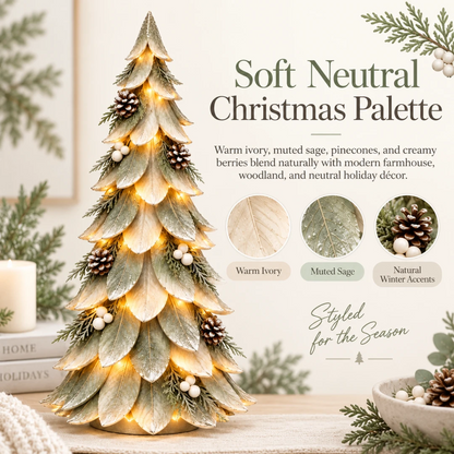 Winterleaf Glow Christmas Tree 🎄✨ – Lighted Winter Holiday Decor