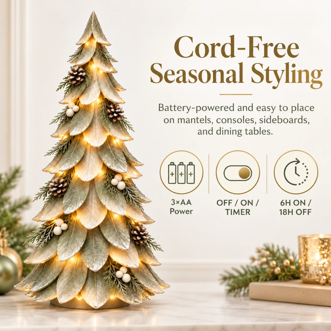 Battery powered Winterleaf Glow Christmas Tree with timer