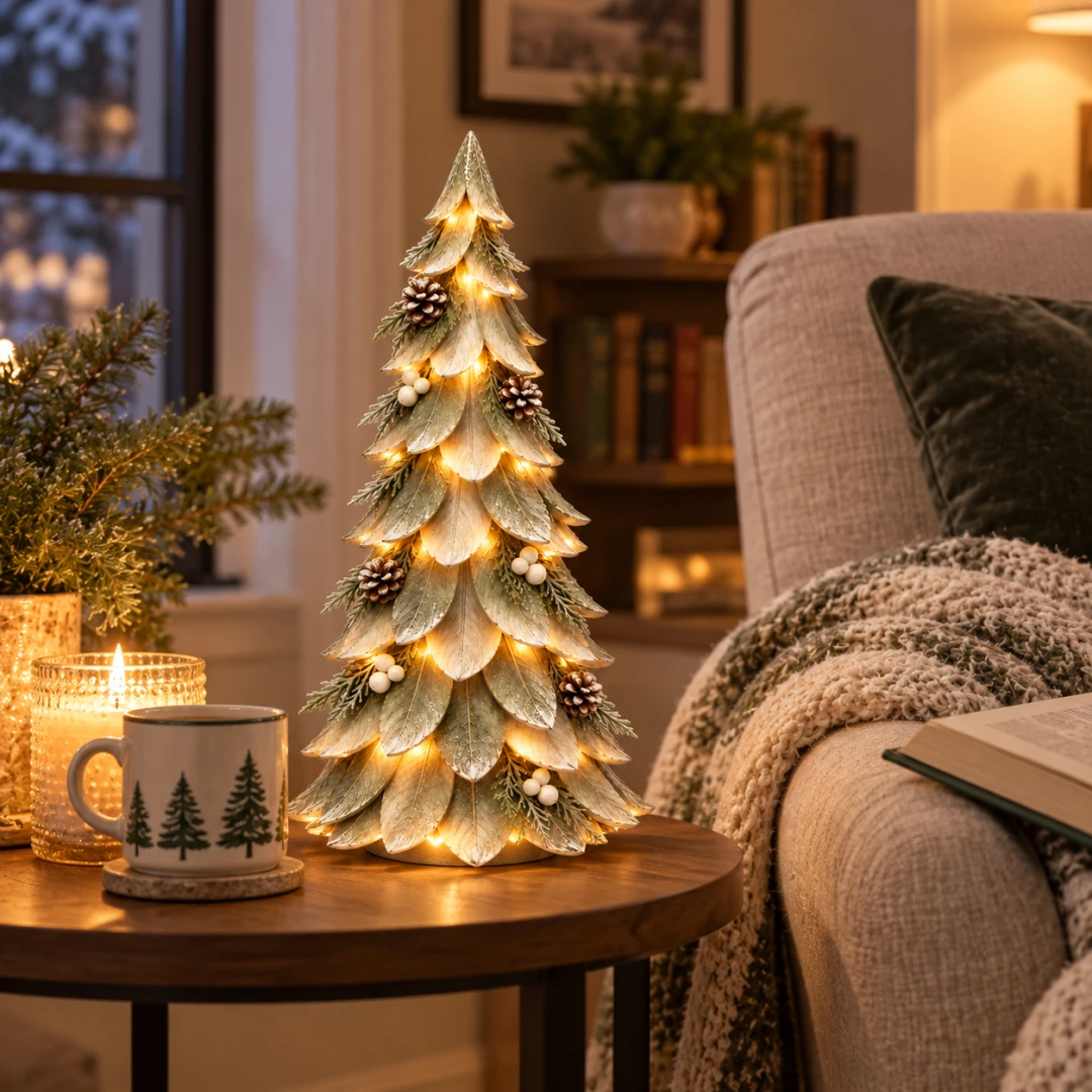 Winterleaf Glow Christmas Tree 🎄✨ – Lighted Winter Holiday Decor