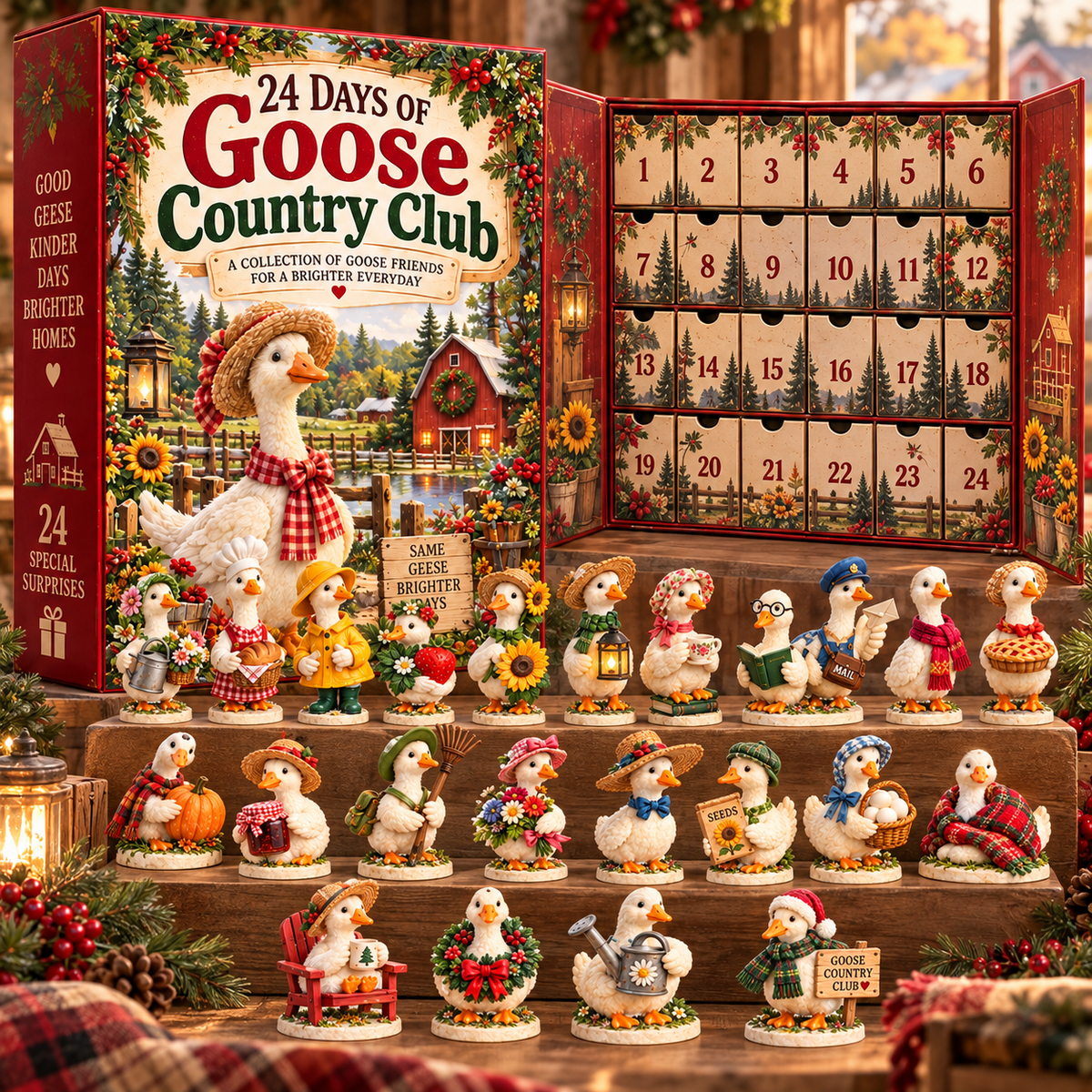 Open Goose Country Club Advent Calendar with 24 numbered compartments