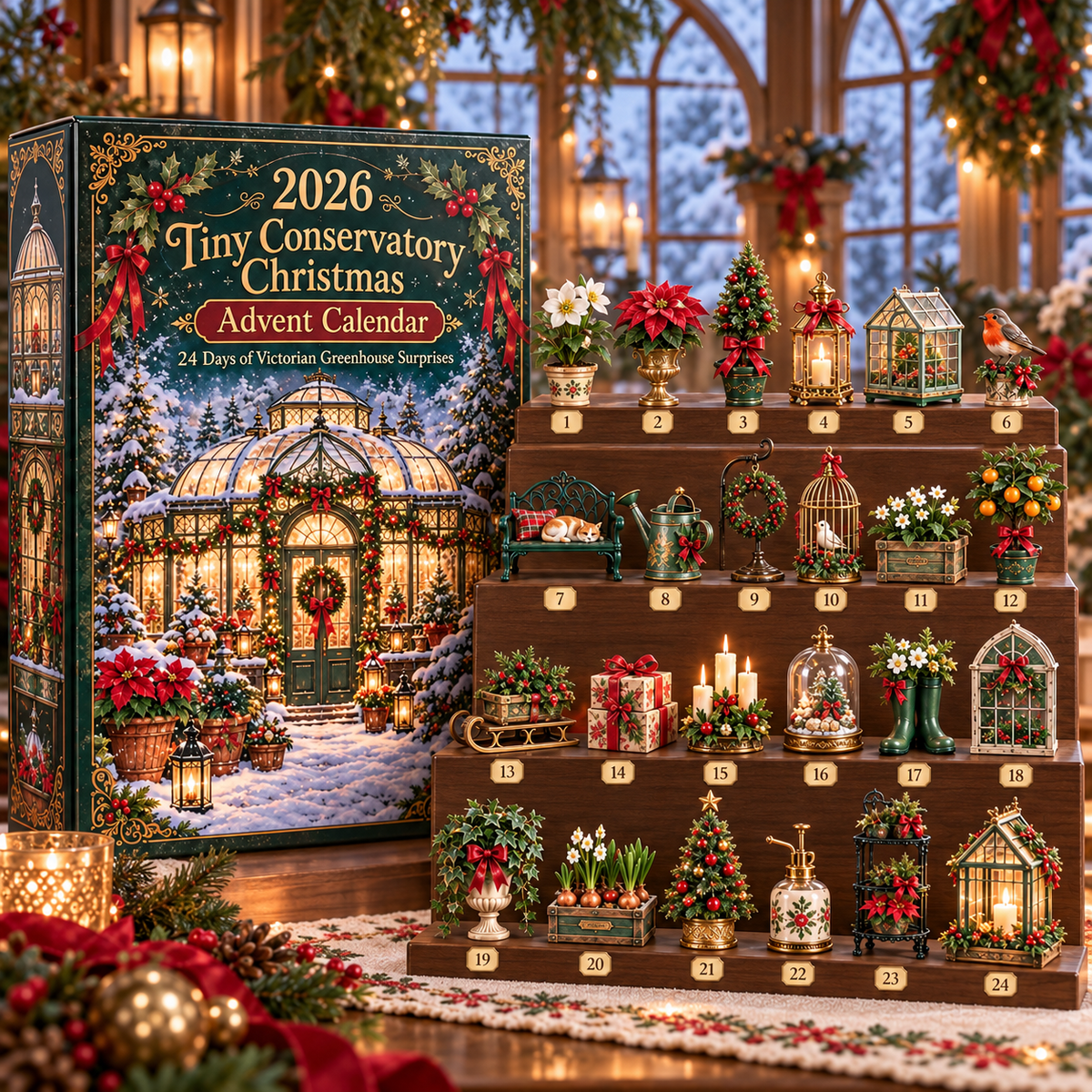 2026 Tiny Conservatory Christmas Advent Calendar 🎄🌿 – 24 Days of Victorian Greenhouse Surprises
