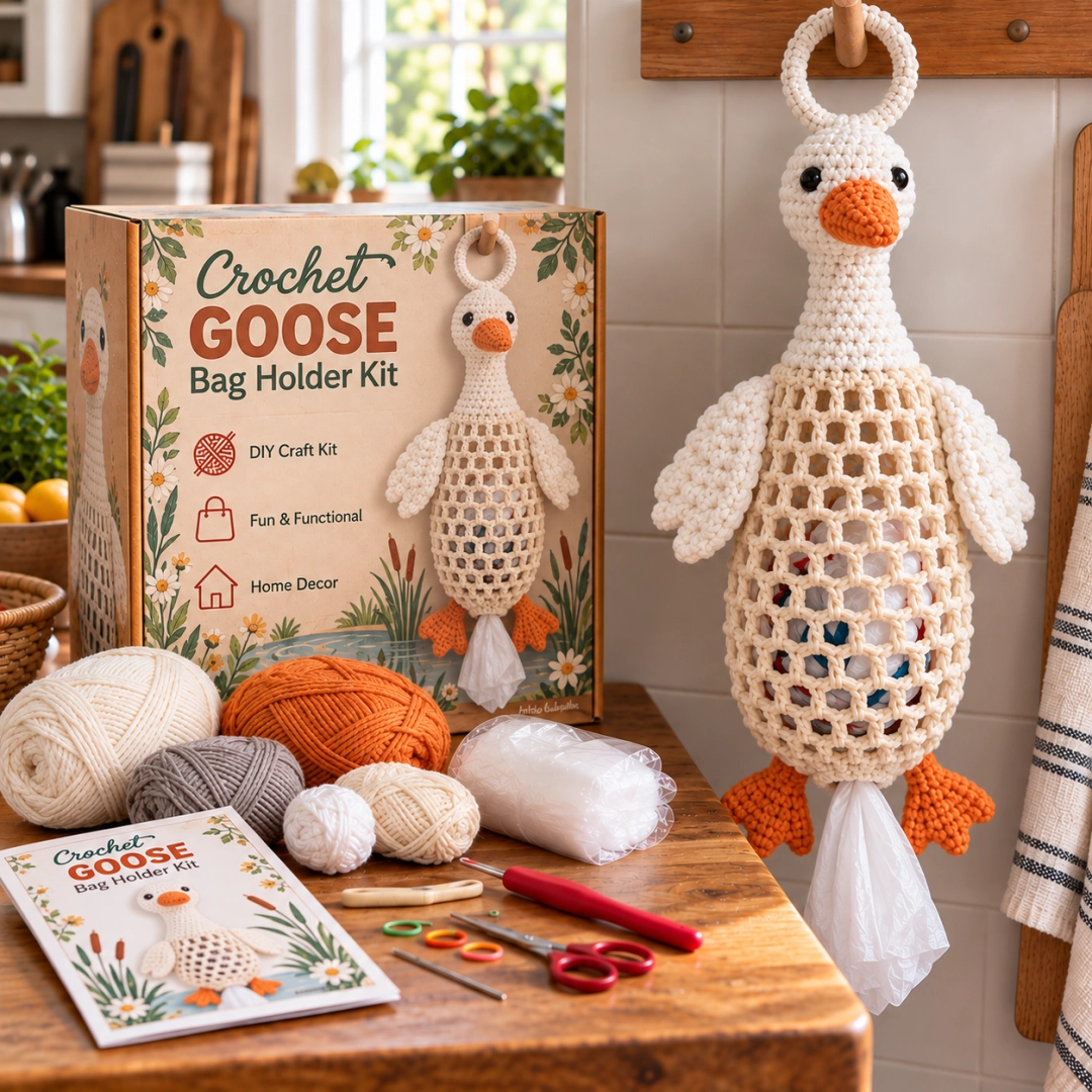 Goose Crochet Bag Holder DIY Craft Kit