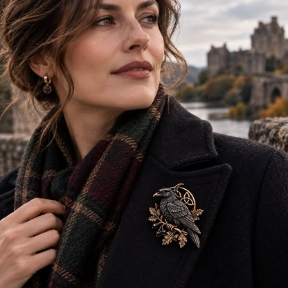 🖤Gothic Celtic Moon Moth Brooch  – Mystical Vintage-Inspired Pin