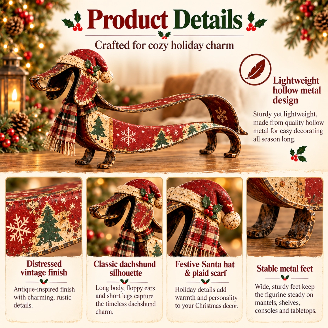 Vintage Christmas Dachshund product details