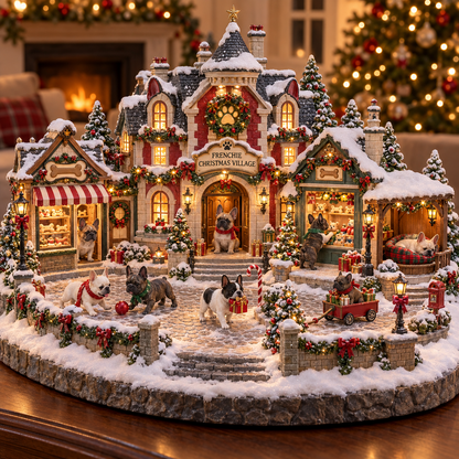 Christmas French Bulldog Village – Lighted Dog Lover’s Holiday Scene