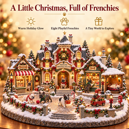 Christmas French Bulldog Village – Lighted Dog Lover’s Holiday Scene
