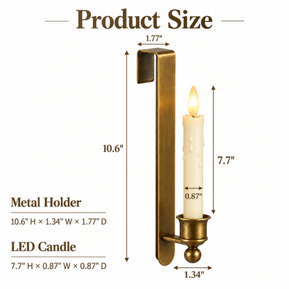 3-Pack Vintage Brass Cabinet Candles with Remote