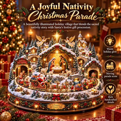 Nativity Scene & Santa’s Christmas Gift Parade ✝️🎅 – Lighted Holiday Village with a Touch of Christmas Magic ✨🎄