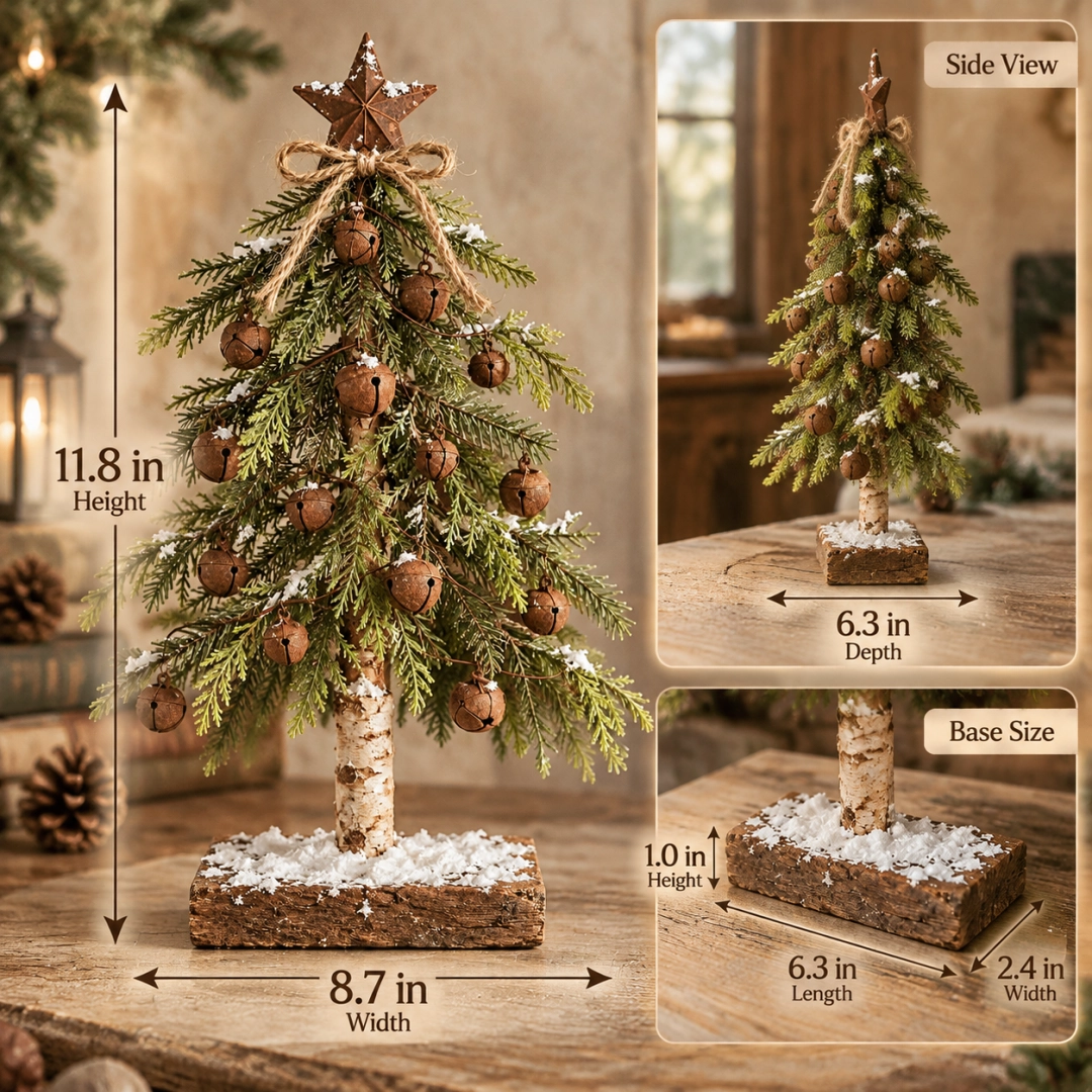 Snow-Kissed Bell & Star Christmas Tree