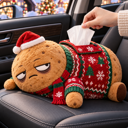 Lazy Potato Christmas Car Tissue Buddy 🥔🎅 – Funny Slacker Holiday Car Decor