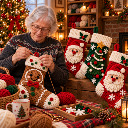 Handmade Christmas Stockings 🎄🧦 – Cozy Personalized Holiday Decor & Gift Holders