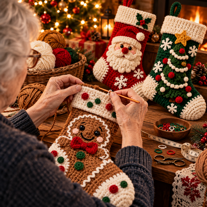 Handmade Christmas Stockings 🎄🧦 – Cozy Personalized Holiday Decor & Gift Holders