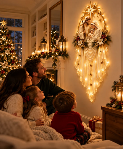 ✨49% OFF Today -⭐ Holy Family Glow™ Illuminated Nativity Wall Hanging