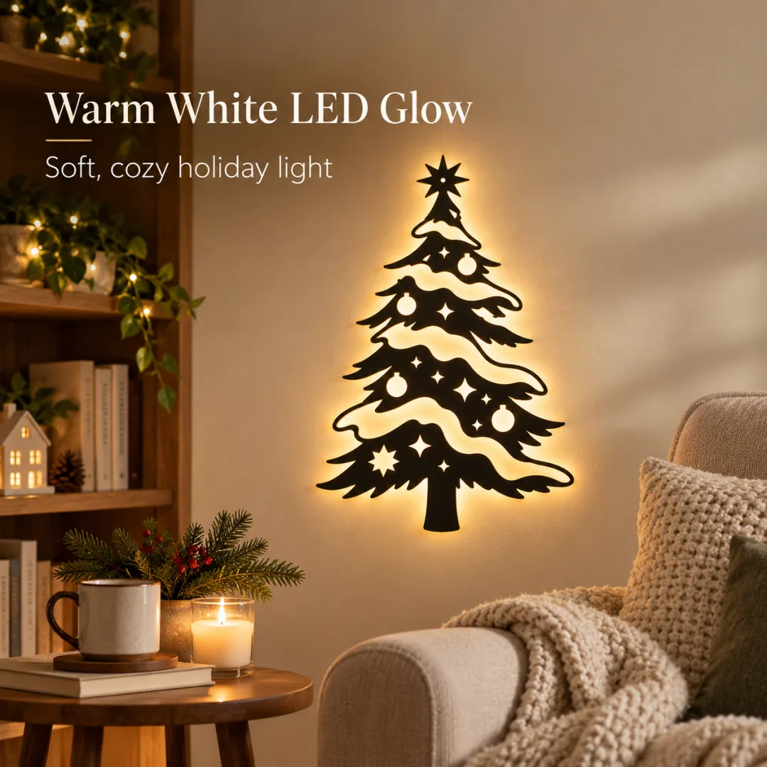 Illuminated Christmas Tree Wall Light 🎄✨ – Enchanting Glow for a Cozy Holiday Home