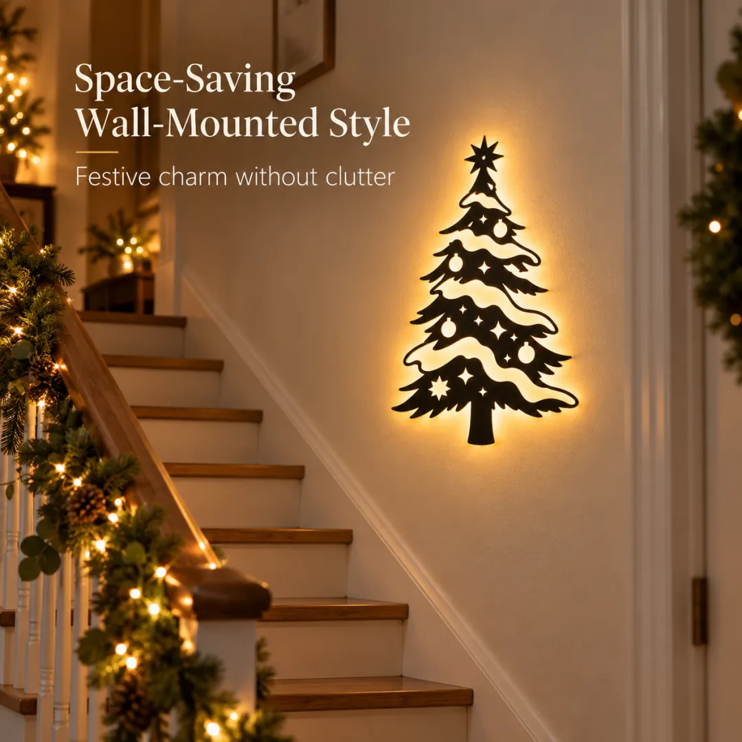Illuminated Christmas Tree Wall Light 🎄✨ – Enchanting Glow for a Cozy Holiday Home