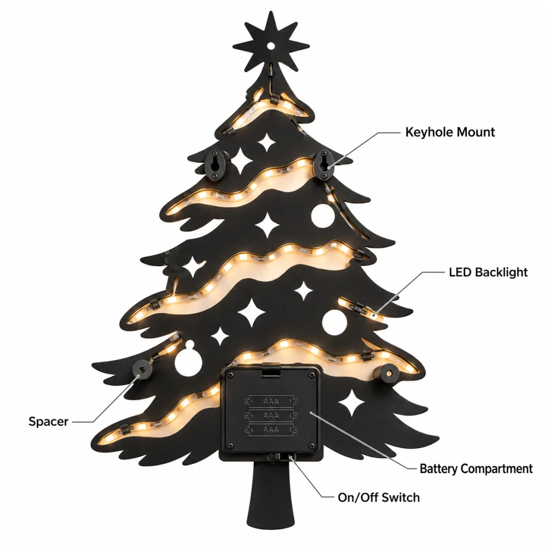 Illuminated Christmas Tree Wall Light 🎄✨ – Enchanting Glow for a Cozy Holiday Home