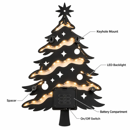 Illuminated Christmas Tree Wall Light 🎄✨ – Enchanting Glow for a Cozy Holiday Home