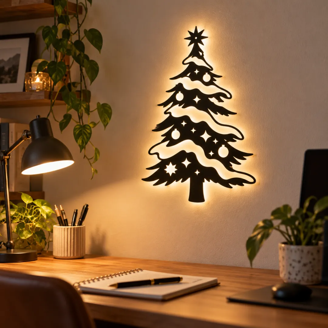Illuminated Christmas Tree Wall Light 🎄✨ – Enchanting Glow for a Cozy Holiday Home