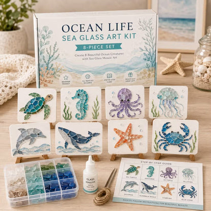 🌊✨ Ocean-Themed Art DIY Kit – Create Stunning Mosaic Masterpiece