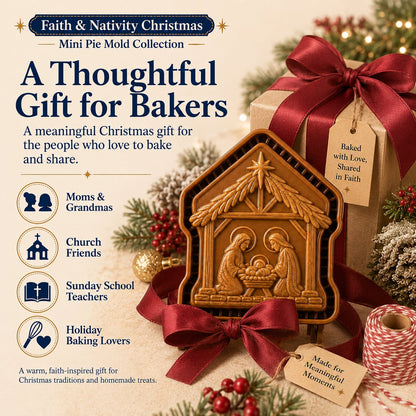 🔥LAST DAY 50% OFF - ✝️ Faith & Nativity Christmas Mini Pie Mold Collection