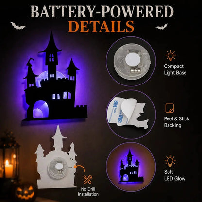 🔥LAST DAY 49% OFF | Renter-Friendly Peel & Stick Halloween LED Window Lights, No Drill No Residue, 8 Spooky Silhouette Designs