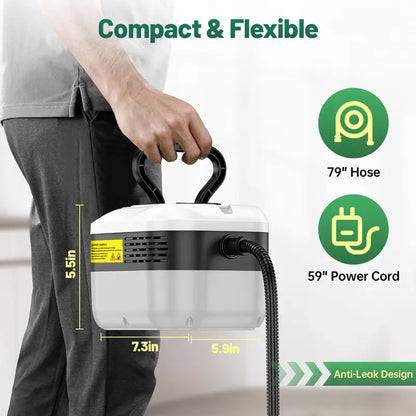 💨 Portable Handheld Steam Cleaner – 10 Accessories 🛠️, Adjustable Levels ⚙️, Fast Heat-Up 🔥 – For Kitchen 🍳, Bathroom 🚿, Tile 🧱 & Car 🚗