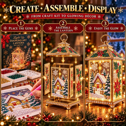 ✨ Christmas Glow™ — DIY Light-Up Diamond Art Lantern