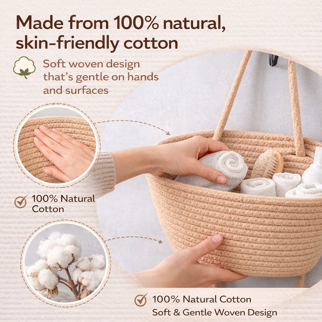 🔥HOT SALE🔥🧺Woven cotton 3-Tier Over the Door Basket, Wall-Mounted Jute Storage Organizer