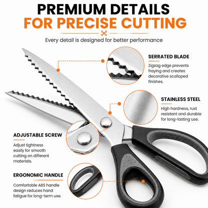 ✂️ Professional Pinking Shears – Sharp Serrated Fabric Scissors for Clean Zigzag Edges